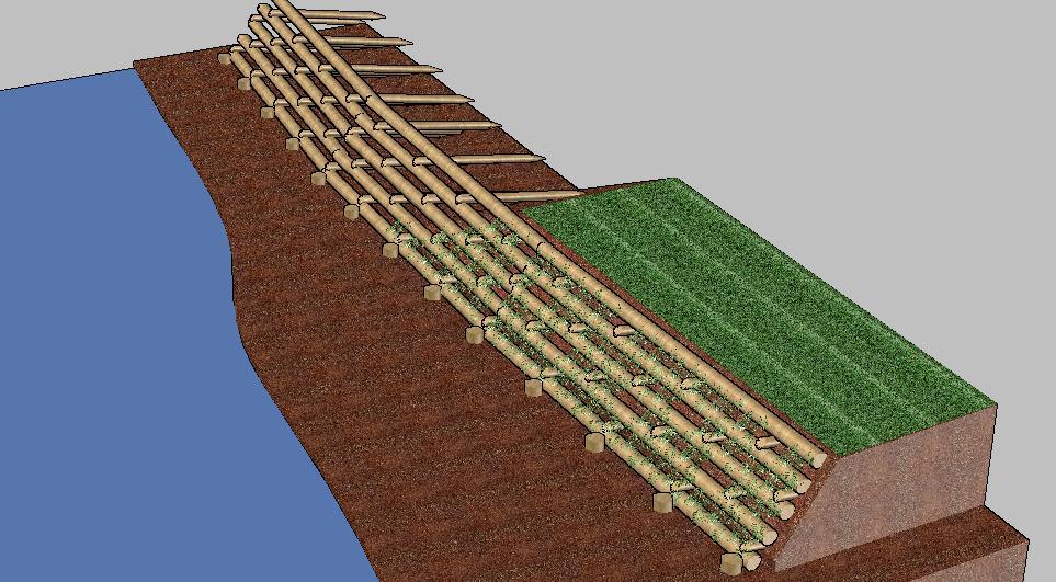 Vista 3D da parede Krainer