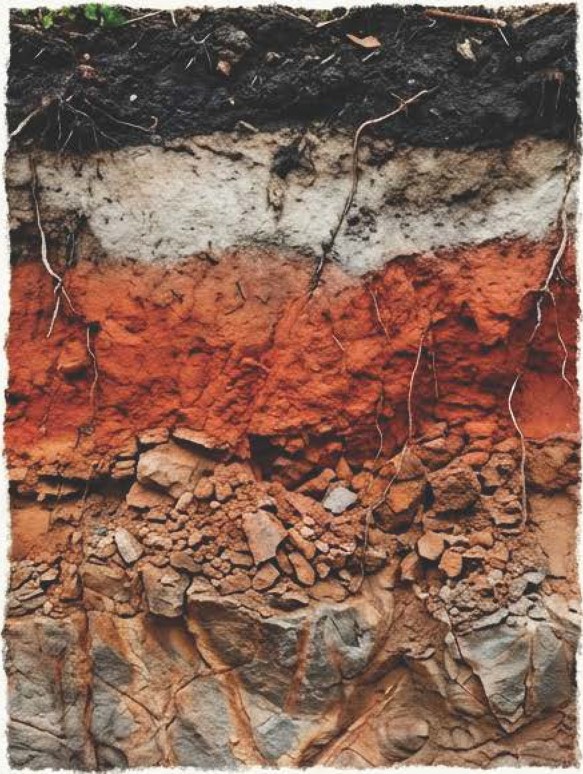 Perfil de solo tropical com horizontes