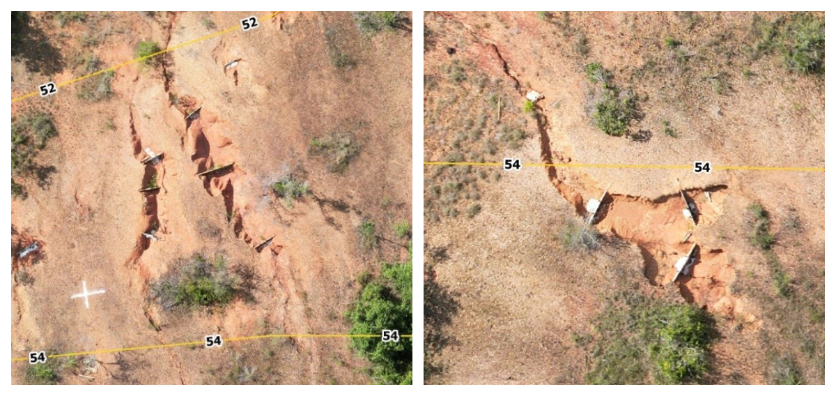 Perfil de solo exposto por erosão